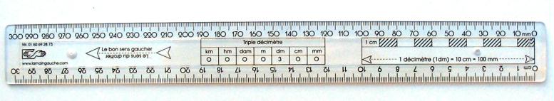 Règle 30 cm avec graduation - 1 pce - Equerres et règles - Creavea